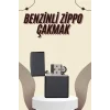 Çakmak Parlak Siyah Benzinli Çakmak Cep Boy Doldurulabilir