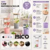 CAM 1000ML MATARA - SULUK BAMBU KAPAK - SIZDIRMAZ SİLİKONLU ÇELİK PİPET KORUYUCU SİLİKON ALTLIK - KILIF (5047)