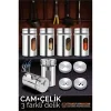 Cam+çelik Tuzluk Biberlik Karabiberlik 3 Farklı Delikli 5 Li Set 721945