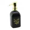 CAM KARE - SİYAH ŞİŞE--SARI KELEBEK-ÇiÇEK DESEN SIVI SABUNLUK 400ML GOLD PLASTİK POMPA (5047)
