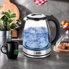 CAM - LEDLİ KETTLE 1.8LT  GİZLİ REZİSTANS - KABLOSUZ 360 DERECE GÖVDE 1500W SK-8033 (5047)