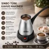 ÇELİK ELEKTRİKLİ CEZVE TÜRK KAHVE MAKİNESİ - 5FİNCAN=400ML 360° KABLOSUZ KULLANIM KATLANIR KULP 700W SCM-2967 (5047)