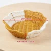 Çiçek Model Çift Renkli Plastik Rattan Ekmek ve Meyve Sepeti - Çok Amaçlı Banyo ve Mutfak Düzenleyici - Yıkanabilir Organizer (5047)