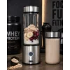 Çift Hazneli Cam Blender USB Şarjlı Smoothie ve Buz Kırıcı Blender