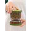 Çift Taraflı Süzgeçli  Kapaklı Zeytinlik - Suyu Süzen Zeytin Turşu Saklama Kabı