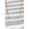 CM 14K Gold Renk Burgu Zincirli Damla Topçuk Model 45 cm Kadın Kolye