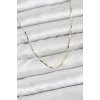 CM 14K Gold Renk İnce Kesim Çubuk Model Zincir Kadın Kolye