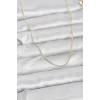 CM 14K Gold Renk İnce Top Zincirli 60 cm Kadın Kolye