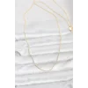 CM 14K Gold Renk İnce Top Zincirli 60 cm Kadın Kolye