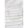 CM 14K Gold Renk Lazer İnce Zincirli Kadın Kolye