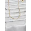 CM 14K Gold Renk Lazerli Gemici Zincir Model 60 cm Kadın Kolye