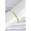 CM 14K Gold Renk Lazerli Yassı Zincir Model Kadın Bileklik