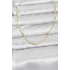 CM 14K Gold Renk Lazerli Zincir Model 60 cm Kadın Kolye