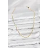 CM 14K Gold Renk Lazerli Zincir Model Kadın Kolye