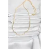 CM 14K Gold Renk Top Zincirli Model 60 cm Kadın Kolye