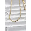 CM 14K Gold Renk Yassı Oval Zincirli Model 60 cm Kadın Kolye