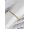 CM Çapraz Zincir Model Zirkon Taşlı VIP Seri Gold Renk Pirinç Kadın Bileklik
