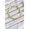 CM Kalın Zincir Model Gold Renk Pirinç Kadın Bileklik