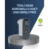 Çocuk Korumalı Termal Priz – 3lü USB Şarj ve Akım Koruması