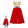 Çocuk Kral Pelerini 90 cm ve Altın Renk Kral Taç Seti (5047)