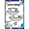 Çocuk Tabağı Güvenli Kenarlı Çelik 2 Adet 21 cm