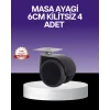 Çok Amaçlı Kilitsiz Masa Ayağı Tekerleği 6 cm