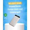 Çoklu Cihaz Uyumlu LED Ekranlı 50000 mAh Powerbank
