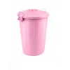 Çöp Kovası 70 Lt Plastik Çöp Kovası Kapaklı Büyük Boy Çöp Bidonu Dayanıklı Çöp Kovası - Pembe
