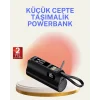 Dahili Konektörlü 20W Hızlı Şarj Mini Taşınabilir Powerbank