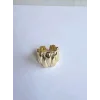 Damla Dilimli Gövde Gold Renk Bohem Yüzük