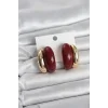 Damla Model Bordo Vintage Gold Renk Kadın Küpe