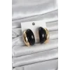 Damla Model Siyah Vintage Gold Renk Kadın Küpe