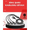Dayanıklı Metal Başlıklı 3’ü 1 Arada Şarj Kablosu – Tüm Cihazlarla Uyumlu