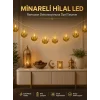 Dekoratif Minareli Hilal LED Işık Metal Gövdeli Ramazan Aydınlatma