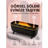 Dekoratif Siyah Hava Nemlendirici Jöle Damla ve Alev Efektli LED Işıklı Aroma Difüzörü