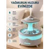 Dekoratif UFO Hava Nemlendirici Simüle Yağmur Damlalı Renkli Gece Işıklı 350 ML