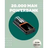Dijital Ekranlı 20.000 mAh Powerbank | 22.5W Hızlı Şarj + Çoklu Bağlantı Seçeneği