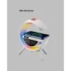 Dijital Saatli Kablosuz Şarj Destekli RGB LED Işıklı Bluetooth Ses Sistemi