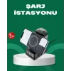 Dijital Saatli Kablosuz Şarj İstasyonu – 3’ü 1 Arada Apple Uyumlu Hızlı Şarj ve LED Ekran