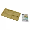DİKDÖRTGEN 3 BÖLMELİ=2+1 AHŞAP BAMBU SERVİS SUNUM TEPSİ - TAHTASI 24.8 X 13.8 X 1.4CM (5047)