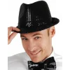 Disko Star Siyah Payetli Fötr Şapka Yetişkin Boy