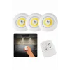 Dolap Işığı Mutfak Rafı Işığı Uzaktan Kumandalı 3 Lü Spot Led Lamba