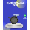 Dolap ve Raflar İçin 4 cm Kilitli Tekerlek Tekli
