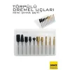 Dremel Uyumlu Törpülü Mini Oyma Gravür Uç Seti – 10lu Tungsten Karbür, Ahşap/Metal/Plastik için