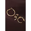 Düğüm Model Altın Renk Metal Çoklu Küpe