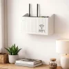 Duvar Tipi Wi-Fi Modem Saklama Kutusu(Beyaz) – Kablo Düzenleyici Router Raf Organizer