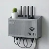 Duvar Tipi Wi-Fi Modem Saklama Kutusu(Gri) – Kablo Düzenleyici Router Raf Organizer