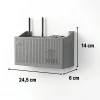 Duvar Tipi Wi-Fi Modem Saklama Kutusu(Gri) – Kablo Düzenleyici Router Raf Organizer (5047)