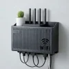 Duvar Tipi Wi-Fi Modem Saklama Kutusu(Siyah) – Kablo Düzenleyici Router Raf Organizer (5047)