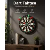 Duvara Monte Sağlam Ahşap Gövdeli Dart Tahtası Ev ve Oyun Alanları İçin 17 İnç